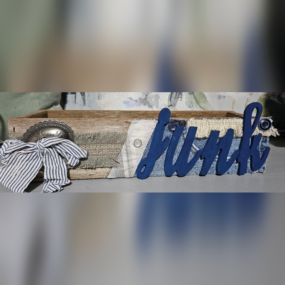 Handcrafted Decorated 'JUNK' Wooden Box